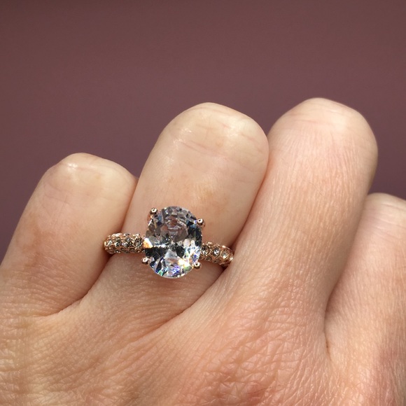 14k rose gold diamond engagement ring wedding - Picture 6 of 8